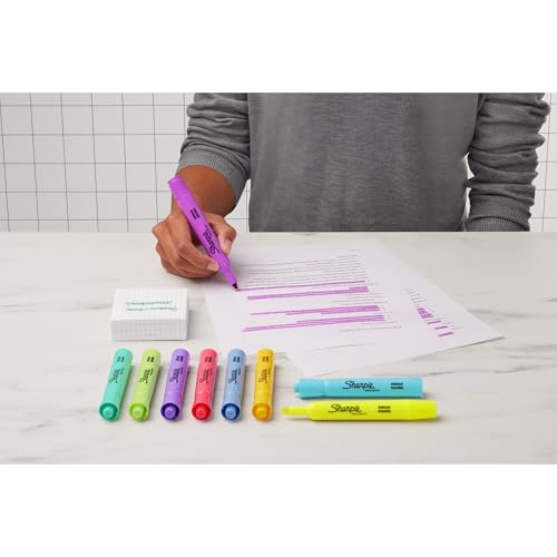 Sharpie Tank Style Highlighters, Chisel Tip Fluorescent Highlighter Marker Set, Office And Teacher Supplies, Assorted, 12 Count