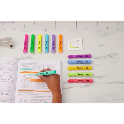 Sharpie Tank Style Highlighters, Chisel Tip Fluorescent Highlighter Marker Set, Office And Teacher Supplies, Assorted, 12 Count