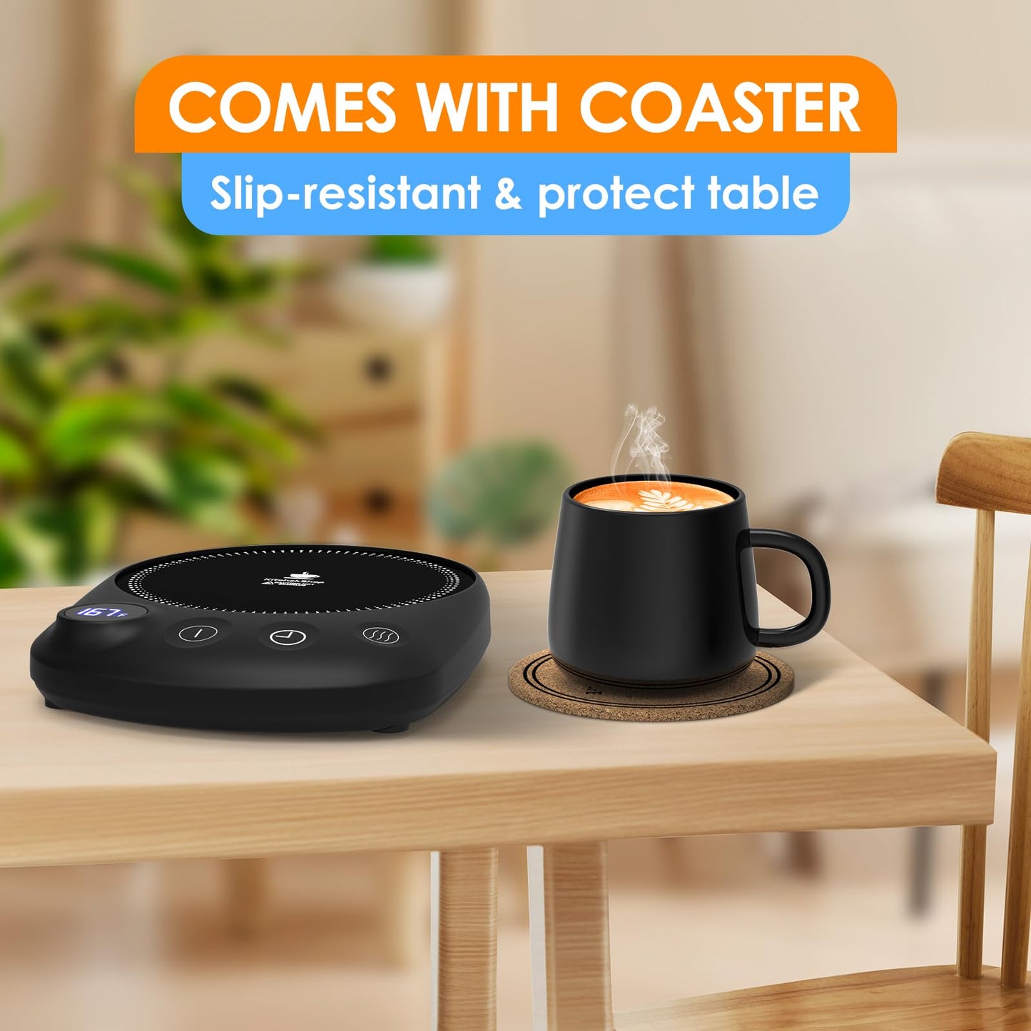 Mug Warmer for Office Desk, 4 Temp Settings & 1-12H Timer
