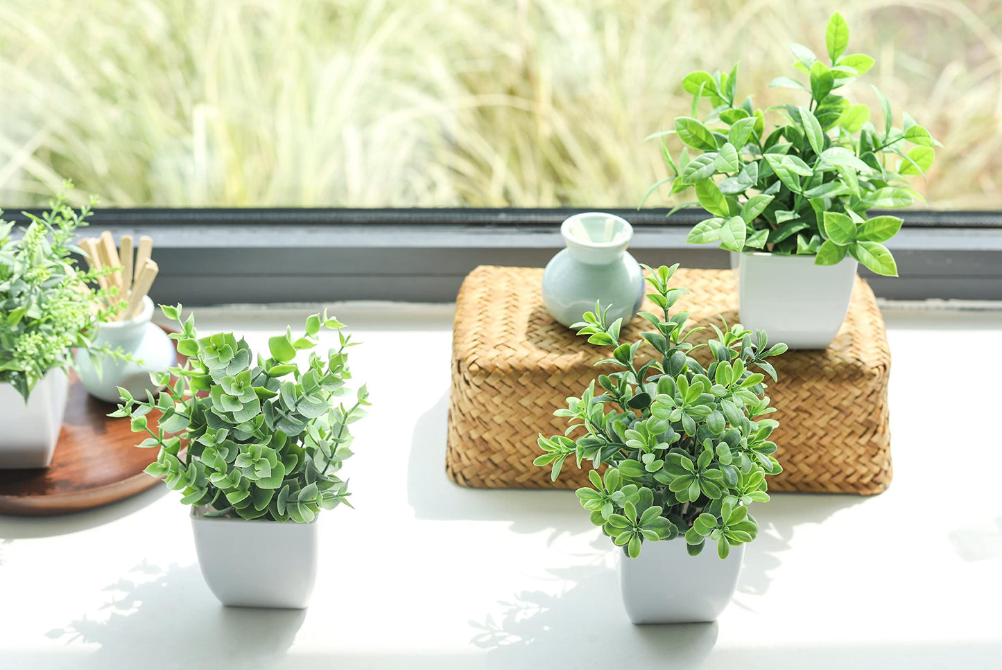Office/Desk Mini Artificial Greenery- 4 Pack