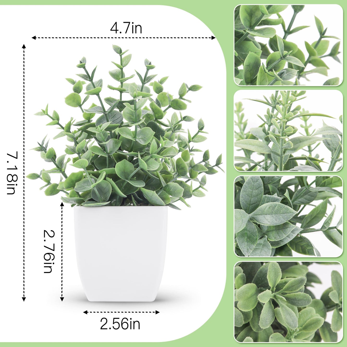 Office/Desk Mini Artificial Greenery- 4 Pack