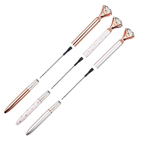 Rose Gold Crystal Diamond Pens (3pcs)