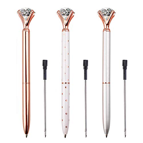 Rose Gold Crystal Diamond Pens (3pcs)