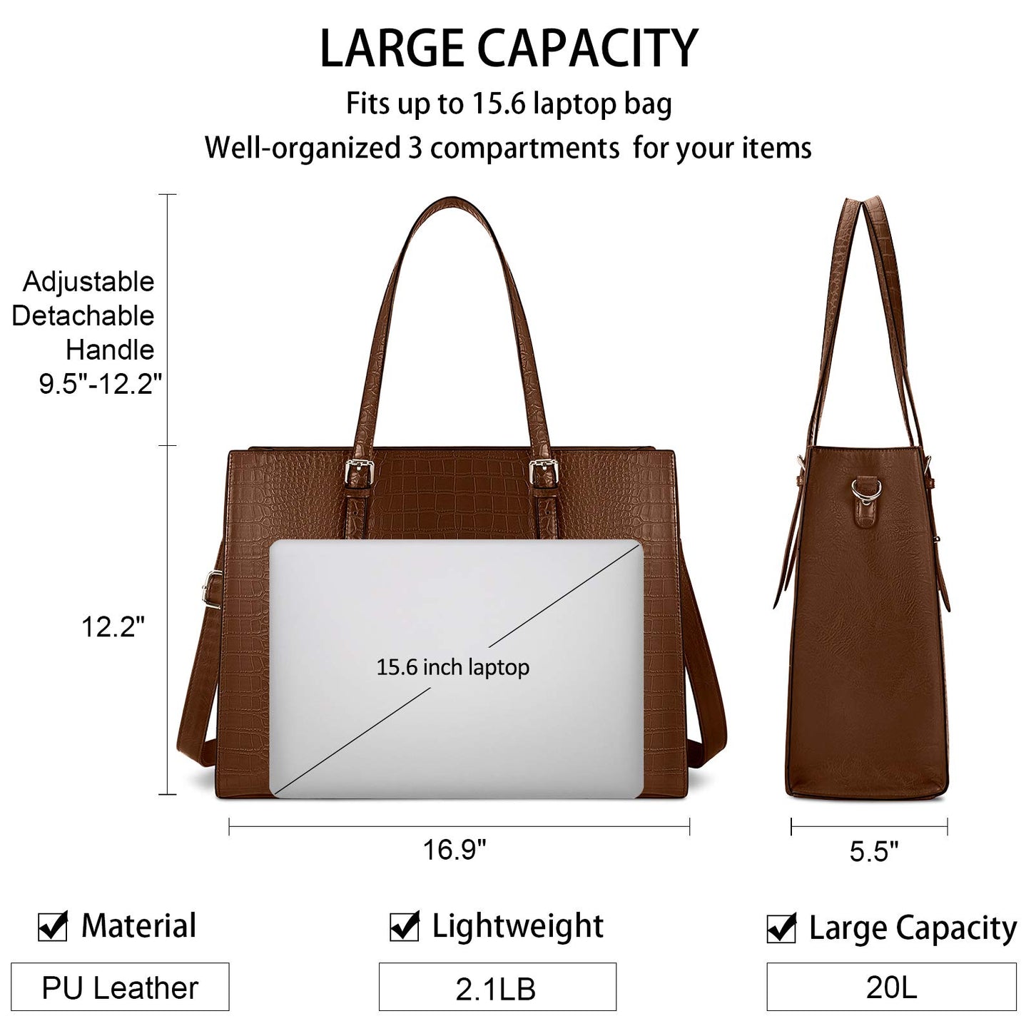 Professional Business/Work Handbag and Laptop Bag for Women