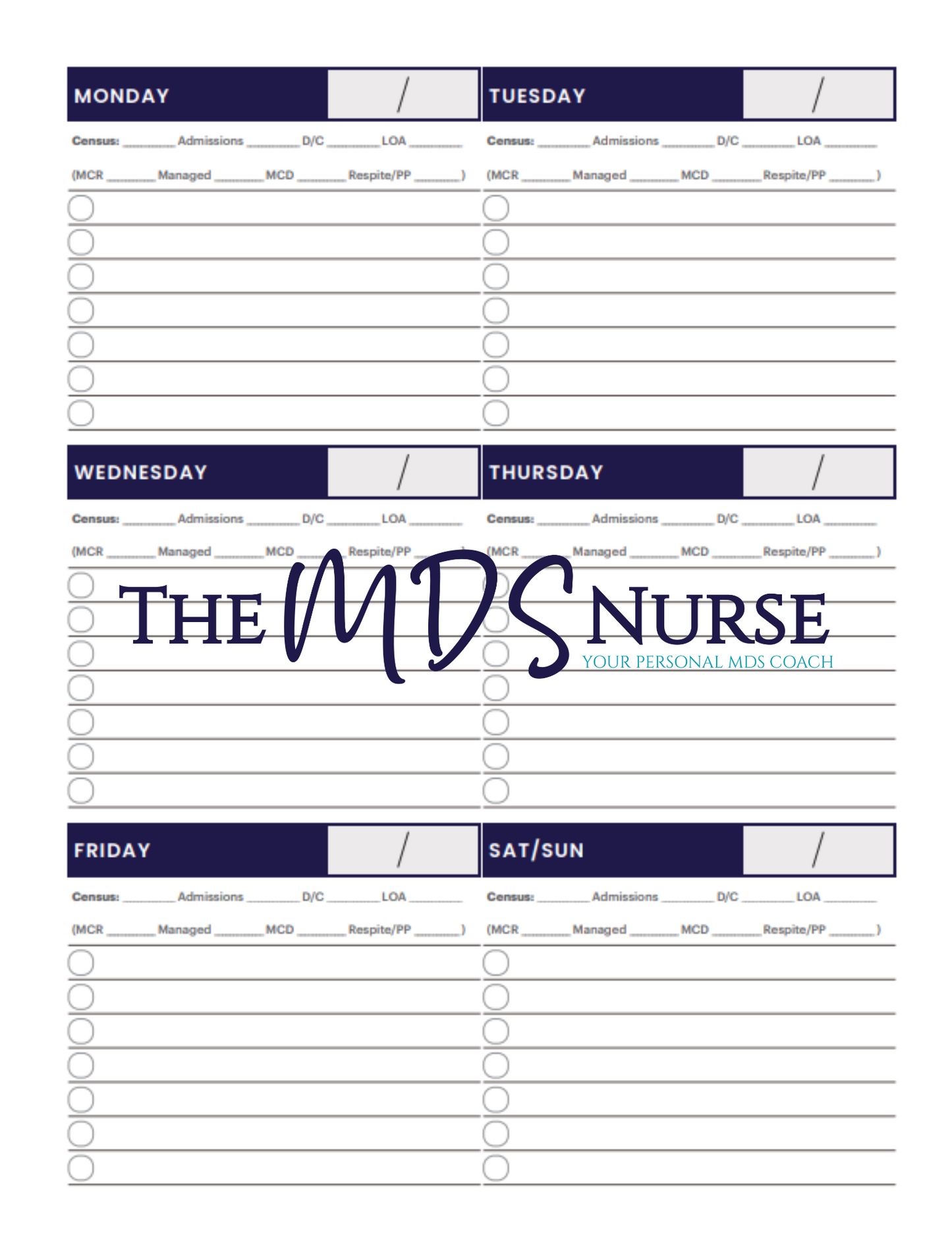 MDS Nurse Planner UNDATED (Hardcover) - PRE-ORDER NOW!!